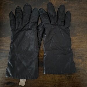 Aris Black Leather Gloves Size 8